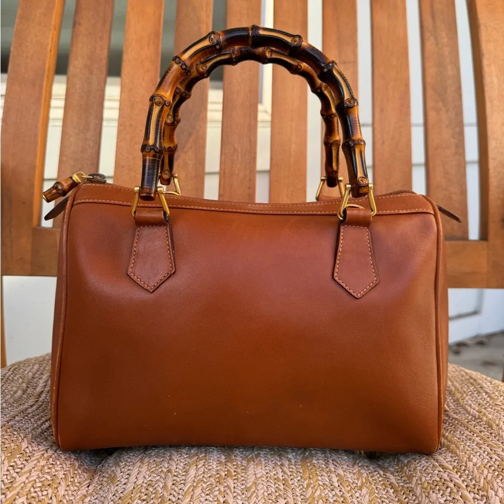 Gucci Authentic Vintage Bamboo Handle Bag - Brown Leather with COA - Picture 5 of 17